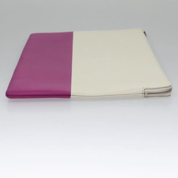 CELINE Clutch Bag Leather Purple White Silver - Picture 3 of 16